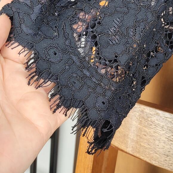 NWT Rickie Freeman Teri Jon Navy Lace Cocktail, Sz 14 - Picture 3 of 7